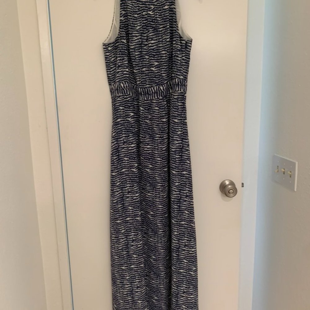 VINEYARD VINES LINED BLUE/WHITE MAXI DRESS SIZE 8